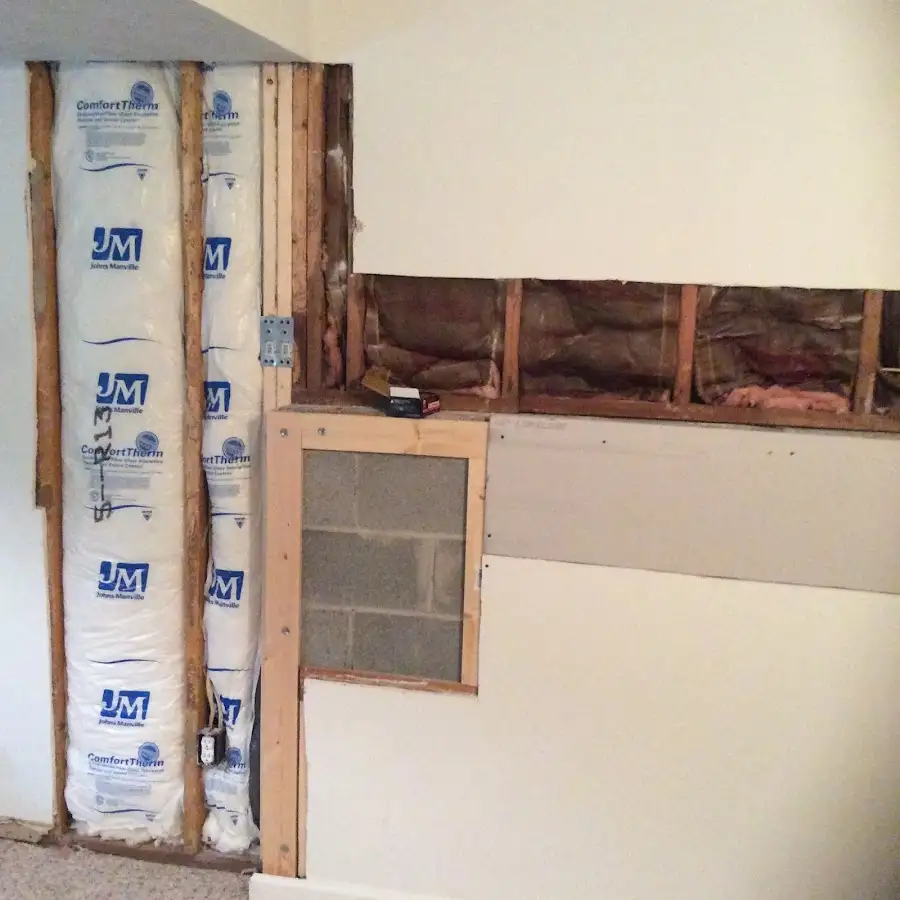Wall insulation replacement during Basement Flood Cleanup in Millcreek